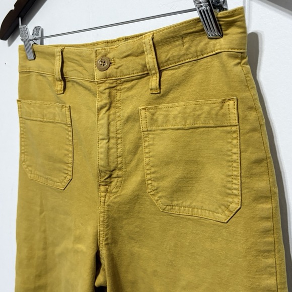 J Crew Point Sur Pants Womens 26 Mustard Yellow Stretch Wide Leg Cropped Trouser - Picture 4 of 11